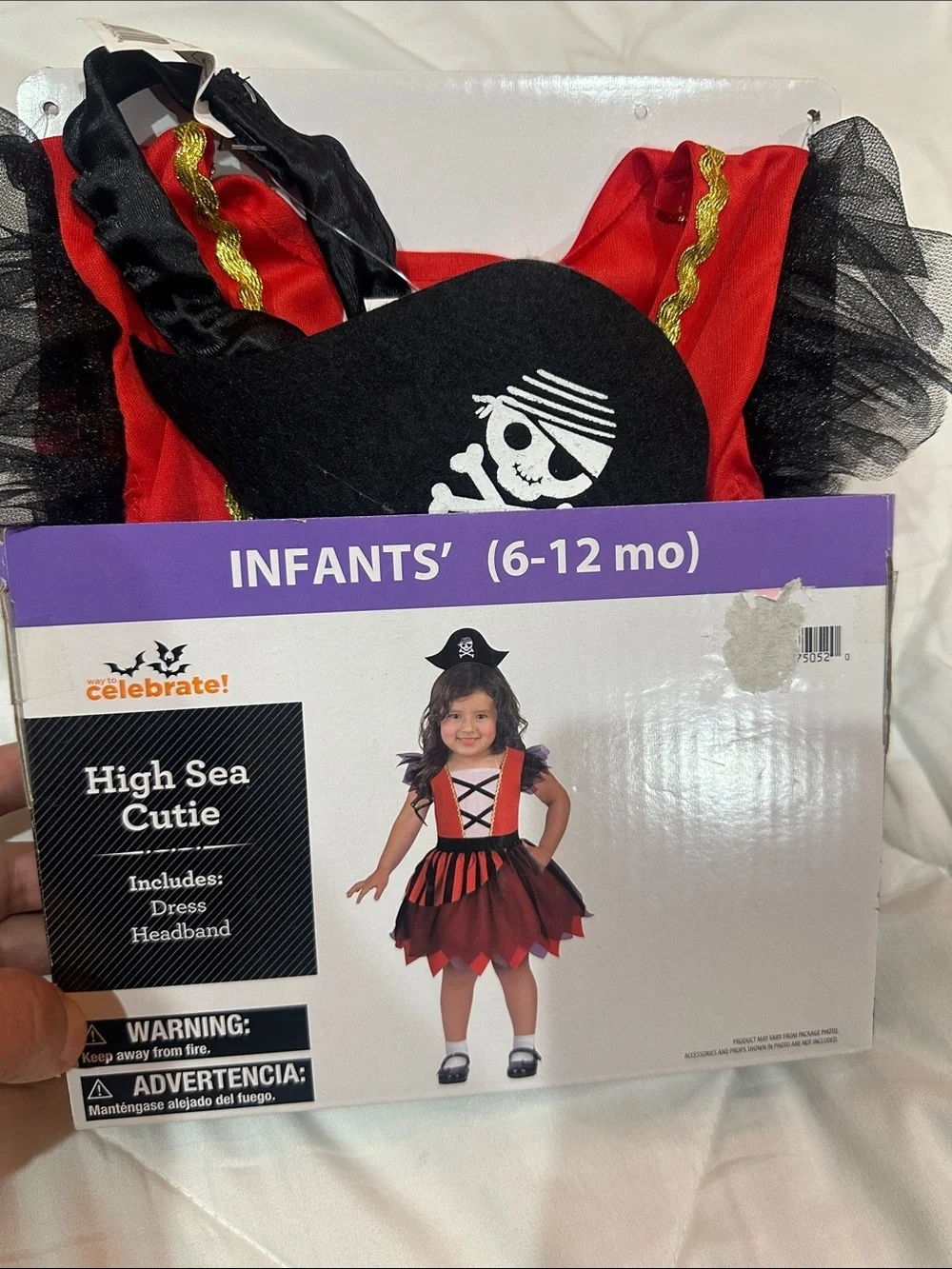 NEW Celebrate! High Sea Cutie Infant Pirate Costume - Red & Black size (6-12mo)